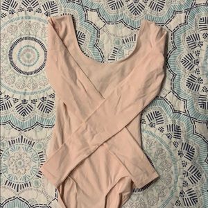 EUC women’s sz P Danskin pink long sleeve leotard